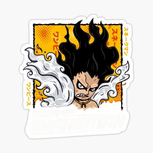 This is Luffy in gear 4 (Snakeman) Sticker for Sale by Gliphel