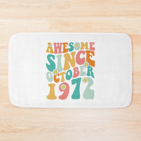 Item preview, Awesome Since October 1972 | Made In 1972 | Retro Groovy Birthday designed and sold by Christina-grich.