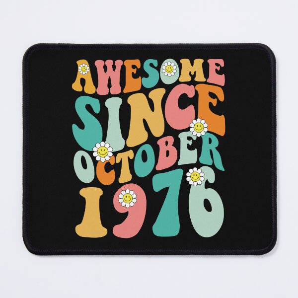 Item preview, Awesome Since October 1976 | Made In 1976 | Retro Groovy Birthday designed and sold by Christina-grich.