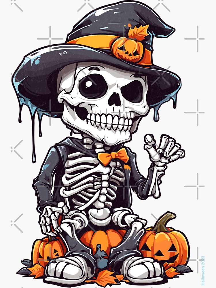 Halloween 2021 Skull Pumpkin Two Face | Sticker