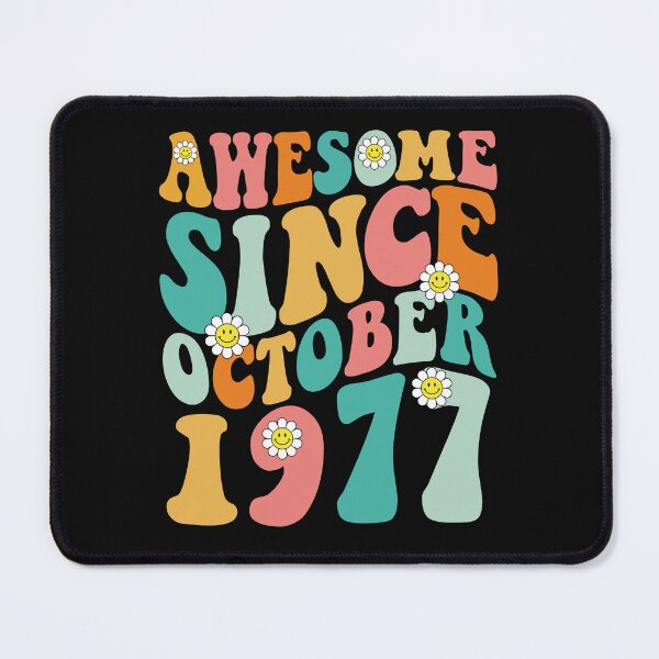 Item preview, Awesome Since October 1977 | Made In 1977 | Retro Groovy Birthday designed and sold by Christina-grich.