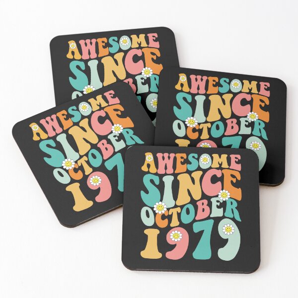 Item preview, Awesome Since October 1979 | Made In 1979 | Retro Groovy Birthday designed and sold by Christina-grich.