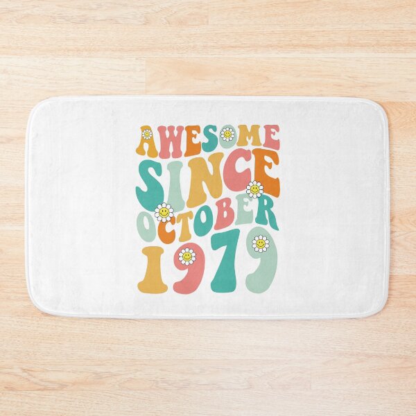 Item preview, Awesome Since October 1979 | Made In 1979 | Retro Groovy Birthday designed and sold by Christina-grich.