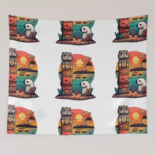 Item preview, Cute Animal totem at sunset designed and sold by Inky-Spiration.