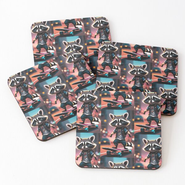 Item preview, A cute and cool raccoon skateboarding on the streets designed and sold by Pelzi100.