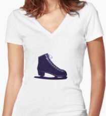 Ice skate Women's Fitted V-Neck T-Shirt