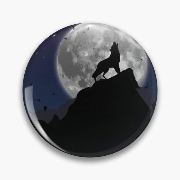 Artikelvorschau, Ein heulender Wolf in der Nacht bei Vollmond entworfen und verkauft von FlowerandDesing.
