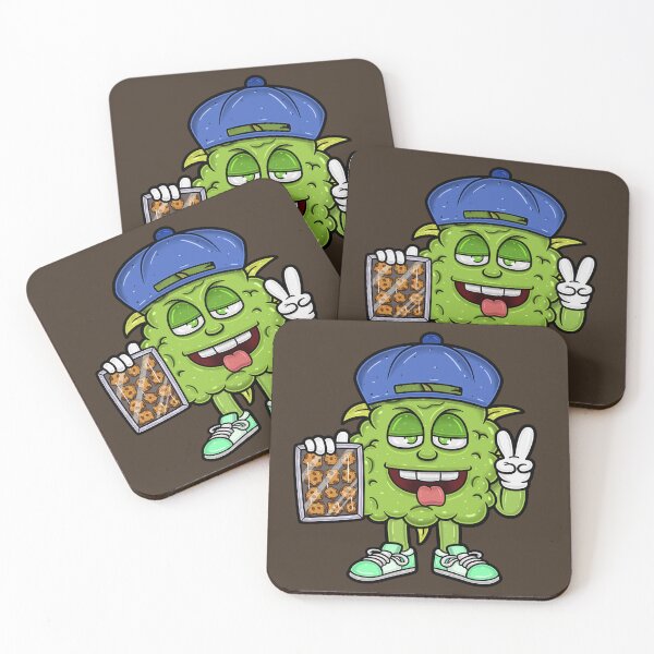 Item preview, Weed Bud Mascot Cartoon Holding Cookies. designed and sold by tedykurniawan12.