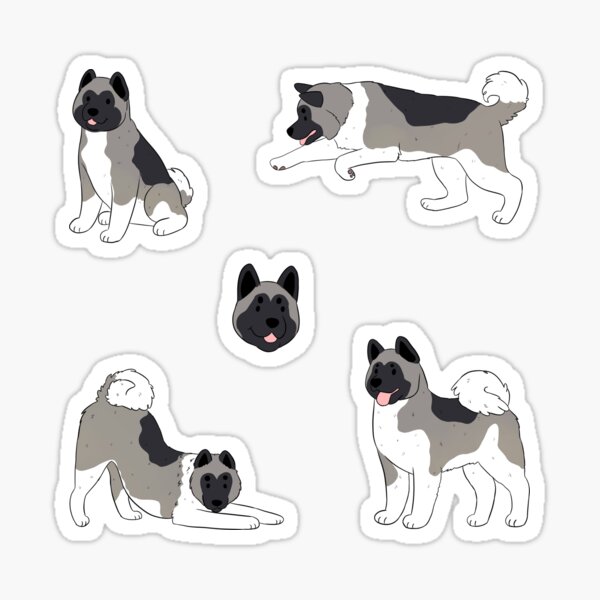 American Akita Sticker, Cute Puppy Dog Gift, Pet Stickers for Laptop, Fun Dog  Stickers for Kids, Waterproof Doggie Stickers 