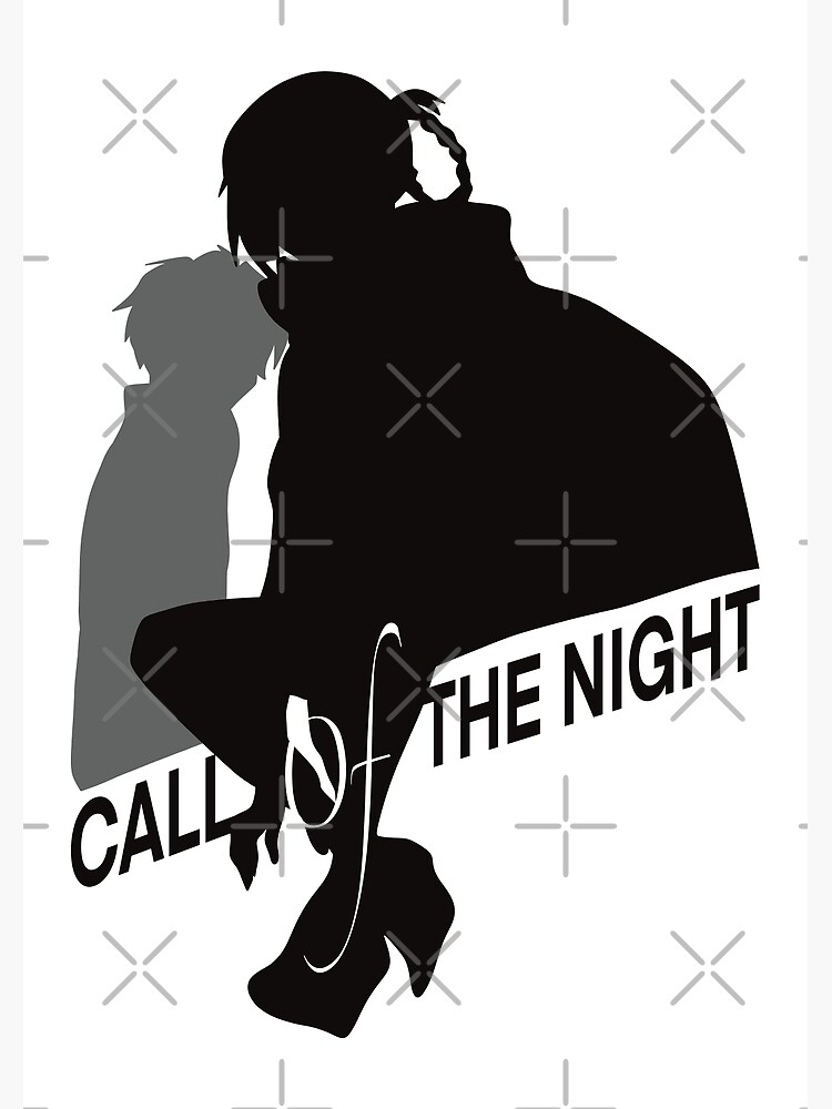 COTN1 Nazuna Nanakusa x Kou Yamori Call of the Night / Yofukashi no Uta  Couple Wallpaper Simple Black and White Silhouette Vampire Anime Girls  Characters x Animangapoi August 2023 Poster for Sale