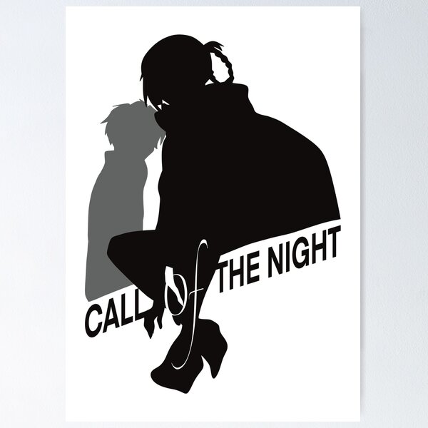 COTN1 Nazuna Nanakusa x Kou Yamori Call of the Night / Yofukashi no Uta  Couple Wallpaper Simple Black and White Silhouette Vampire Anime Girls  Characters x Animangapoi August 2023 Poster for Sale