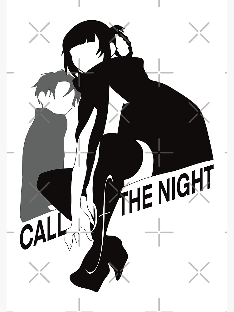 COTN5 Glitch Nazuna Nanakusa x Kou Yamori Call of the Night / Yofukashi no  Uta Couple Wallpaper Simple Black and White Silhouette Vampire Anime Girls