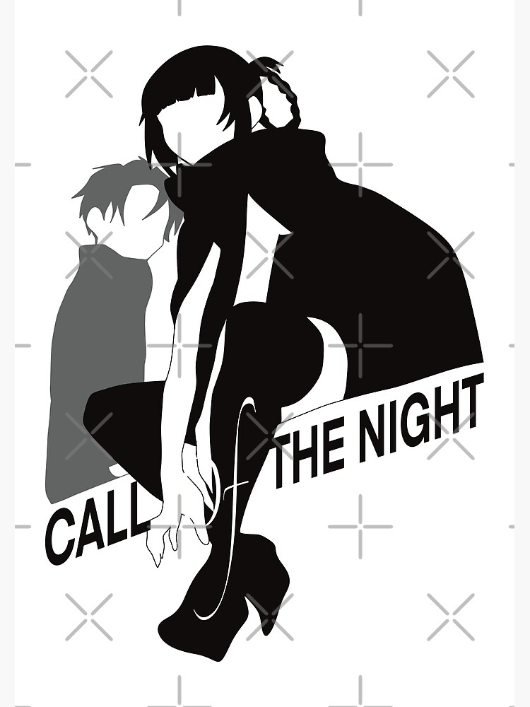 COTN1 Nazuna Nanakusa x Kou Yamori Call of the Night / Yofukashi no Uta  Couple Wallpaper Simple Black and White Silhouette Vampire Anime Girls  Characters x Animangapoi August 2023 Poster for Sale