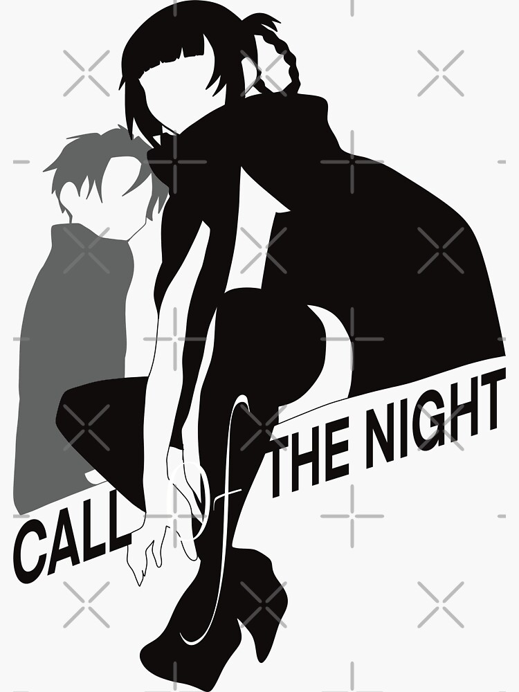 COTN3 Nazuna Nanakusa x Kou Yamori Call of the Night / Yofukashi no Uta  Couple Wallpaper Black and White Minimalist Vampire Anime Girls Characters  x Animangapoi August 2023 Sticker for Sale by