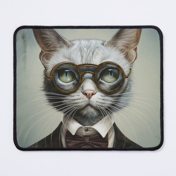 Cat wearing colorful jacket, hat and glasses | Greeting Card