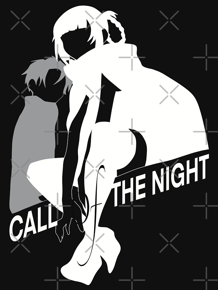 COTN5 Glitch Nazuna Nanakusa x Kou Yamori Call of the Night / Yofukashi no  Uta Couple Wallpaper Simple Black and White Silhouette Vampire Anime Girls