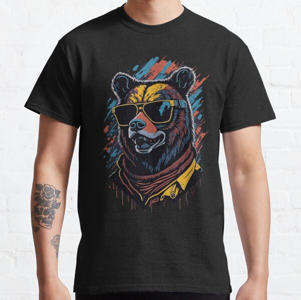 Cool Portrait of Grizzly Bear with Sunglasses  Kids T-Shirt for Sale by  Michael Voyler