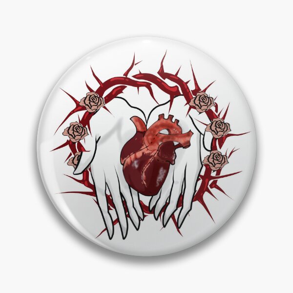 Item preview, Woman's Hands Holding a Human Heart in a Crown of Thorns designed and sold by AranisuDrawings.
