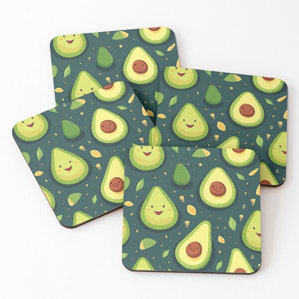 Item preview, Avocado Love - Kawaii Cute Happy Avocados Pattern designed and sold by AeonAcademy.