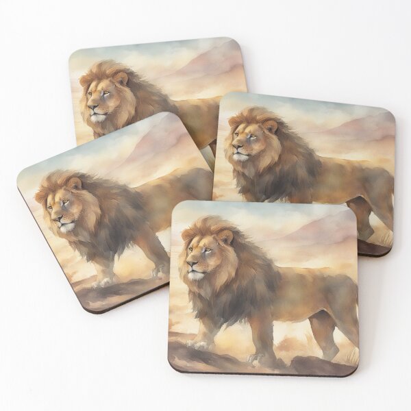 Aperçu de l'œuvre Lion dans la savane, généré par l'IA créée et vendue par Woodoartdesign.