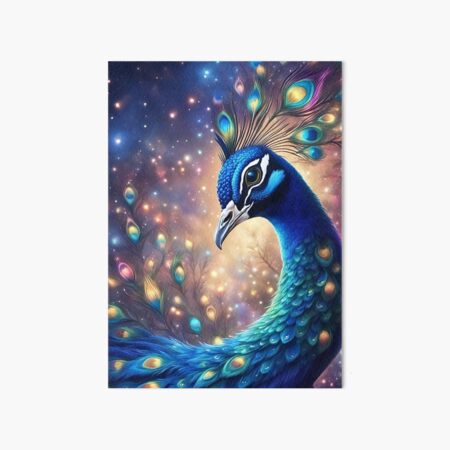 Acuarela original arte de aves pavo real plumas 5 x 7 -  México