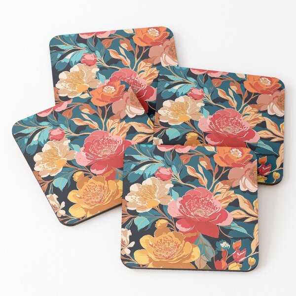 Item preview, Golden floral theme phone and fabric  designed and sold by ArtvineBazaar.