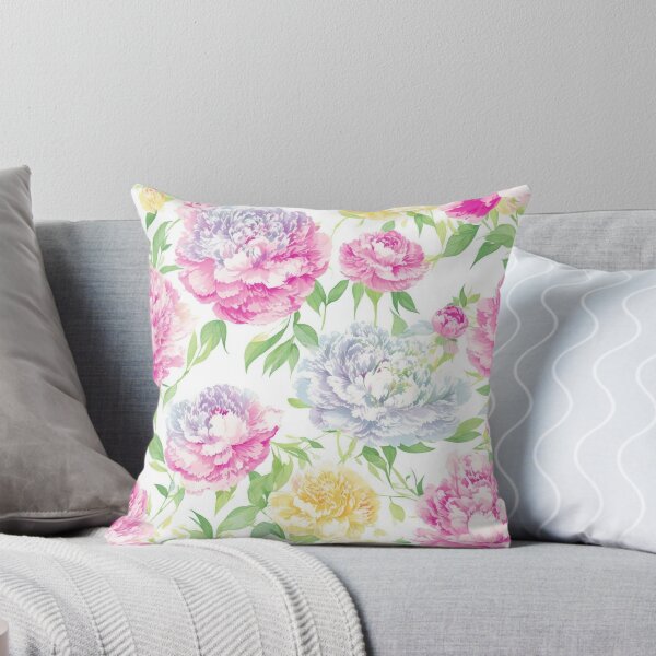 Artikelvorschau, Pfingstrosen-Blumenmotive, Regenbogen-Farbpalette entworfen und verkauft von CoolPixels.