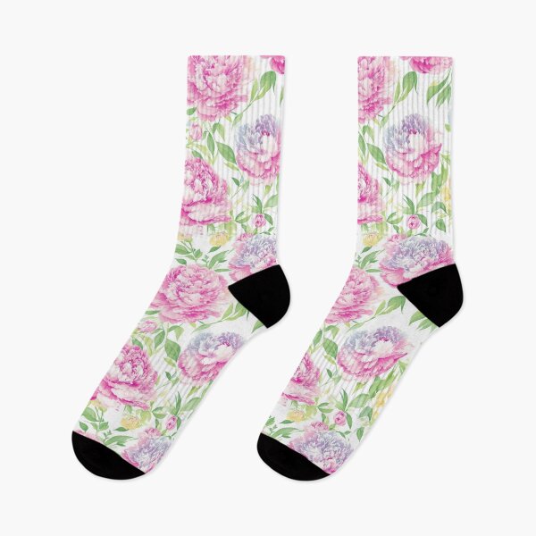 Item preview, Peony flower motifs, rainbow color palette designed and sold by CoolPixels.