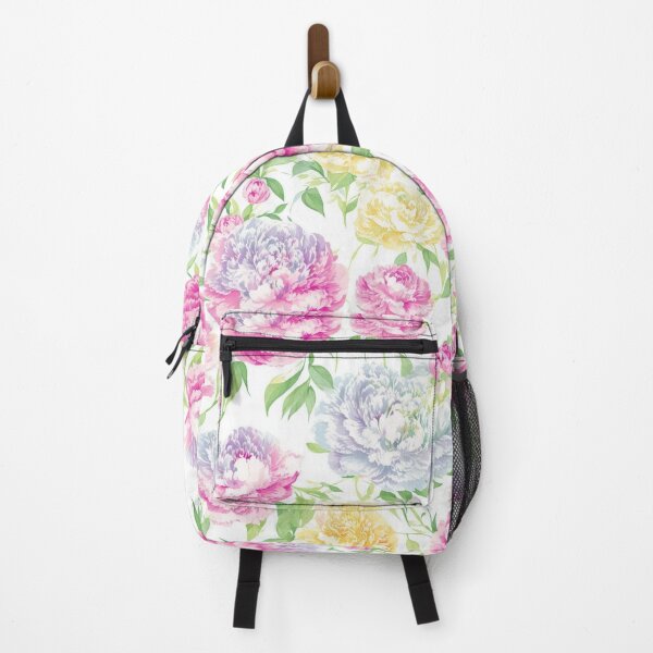 Item preview, Peony flower motifs, rainbow color palette designed and sold by CoolPixels.