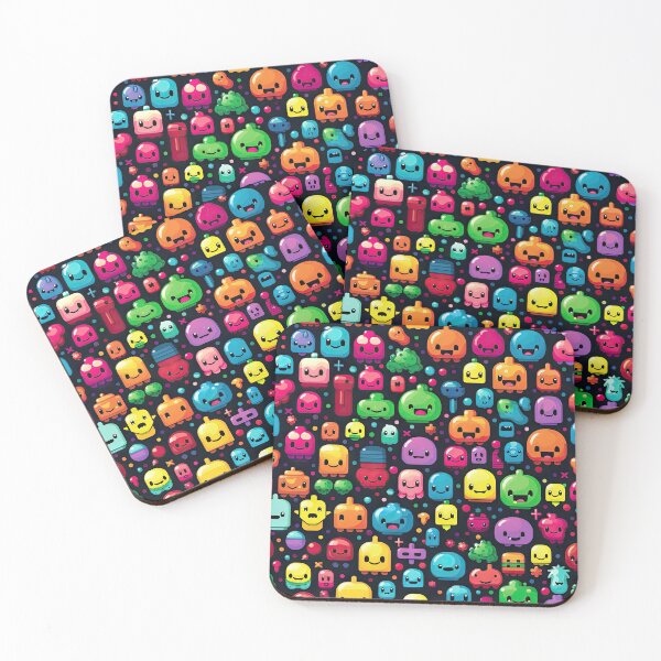Item preview, Kawaii Cute Pixel Anime Emoji Pattern designed and sold by AeonAcademy.
