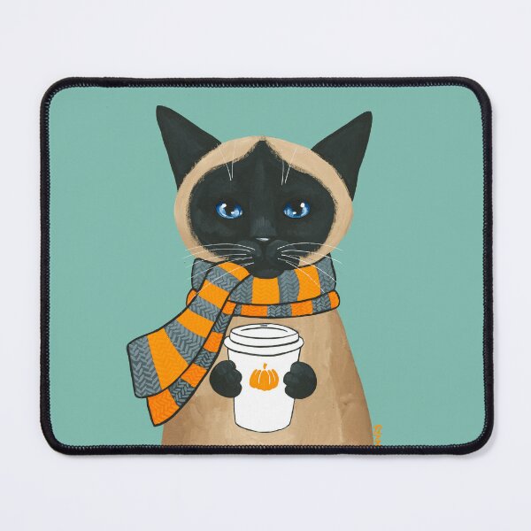Item preview, Autumn Siamese Coffee Cat designed and sold by KilkennyCat Art.