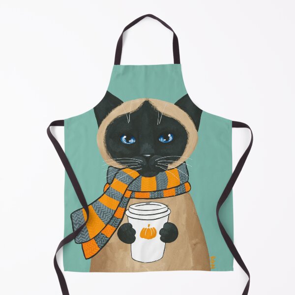 Item preview, Autumn Siamese Coffee Cat designed and sold by KilkennyCat Art.