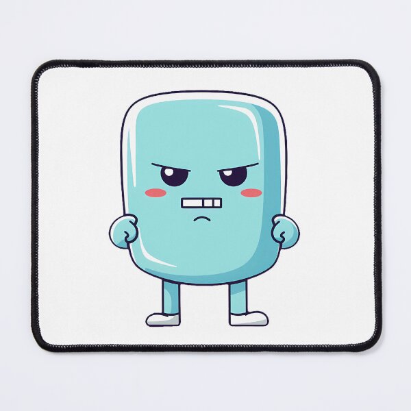 Item preview, Angry cute kawaii character, emoticon, funny character, funny, white Background designed and sold by Crazy4Graphics.