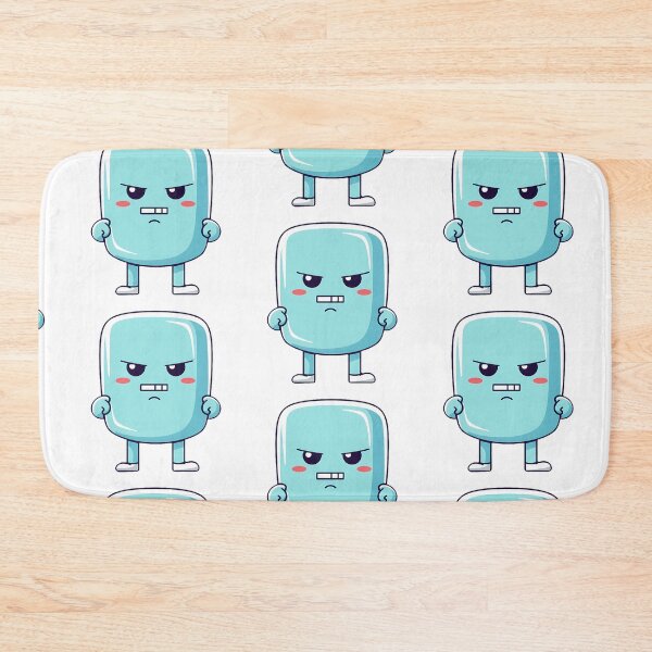 Item preview, Angry cute kawaii character, emoticon, funny character, funny, white Background designed and sold by Crazy4Graphics.