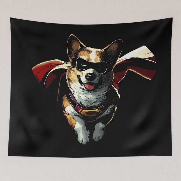 Item preview, Superhero retro Corgy dog designed and sold by TomFrontierArt.