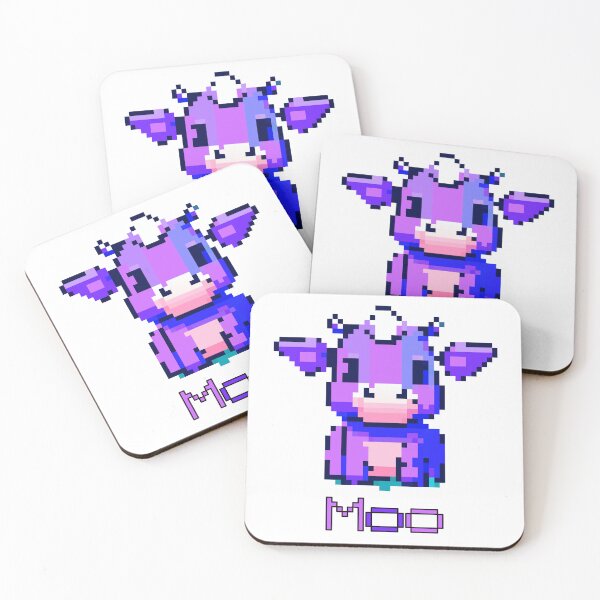 Item preview, Cow Moo Purple Pixel Art designed and sold by Puristock.