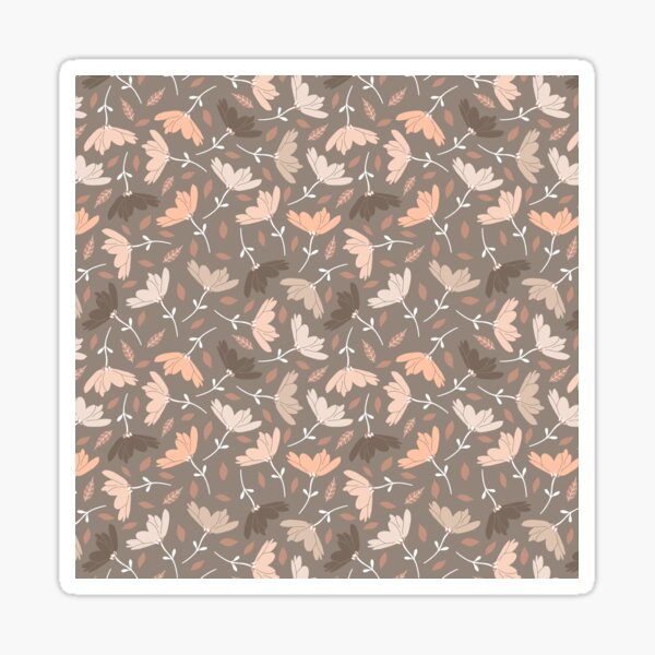 Item preview, Full Bloom floral pattern- peach & brown designed and sold by Nicola-Rowe.