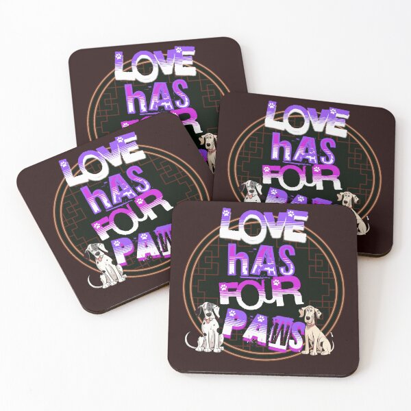 Item preview, Love Has Four Paws - Dog Slogan designed and sold by Wolfheartart.