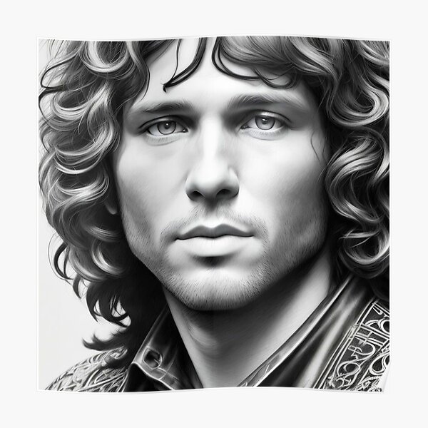 Jim Morrison The Doors Sketched Portrait Pencil Etching Unframed  eBay