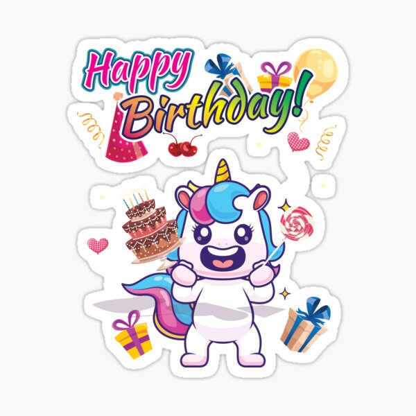  Glittery Birthday Stkers for Kids - 300+PCS Stickers, 15  Different Sheets of Party Themed Stickers, Animal, Unicorn, Balloon,  Pinata, and More Funny Stickers, Gift for Toddlers Boys and Girls. : Toys