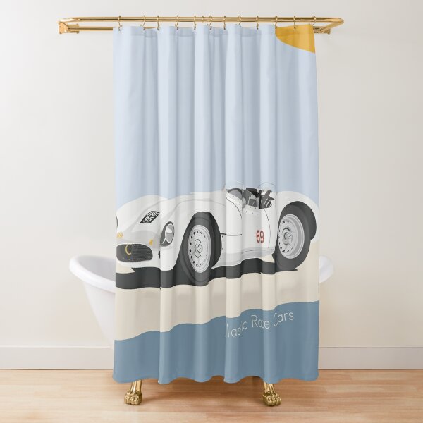 White Navy Blue American Football Shower Curtain Set,Modern Texas