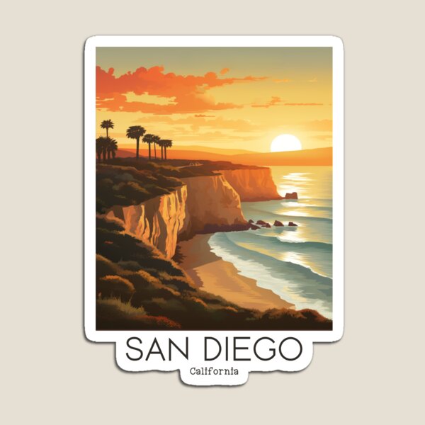 A Vintage Travel Illustration of San Diego - California Magnet