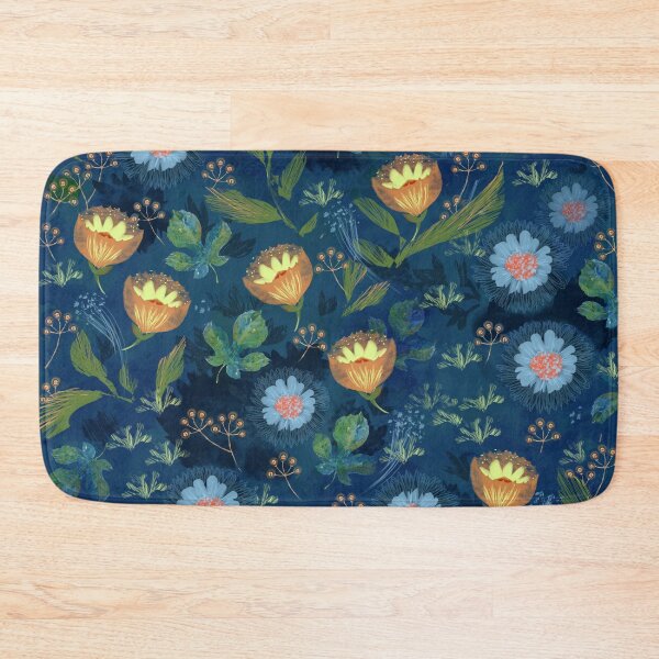 Item preview, Beautiful blue, yellow and green floral pattern designed and sold by Mary Jane Lange.