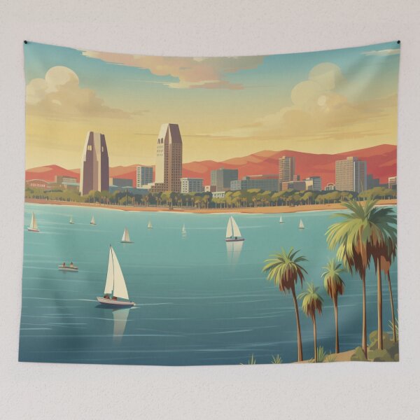 Item preview, A Vintage Travel Illustration of San Diego - California designed and sold by GoodOldVintage.
