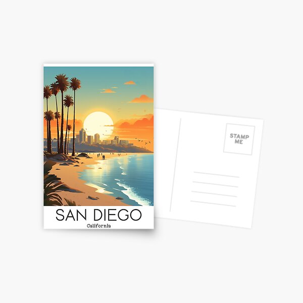 A Vintage Travel Illustration of San Diego - California Postcard
