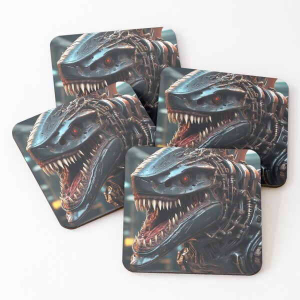 Item preview, Raptor Dinosaur mecha face art designed and sold by WELCRAFT.