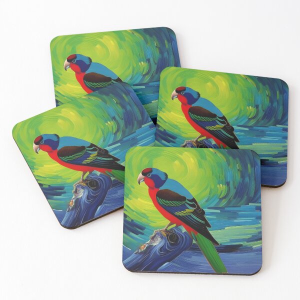Item preview, Stylized Parakeet, impasto, Ai Generated Art  designed and sold by ACC .