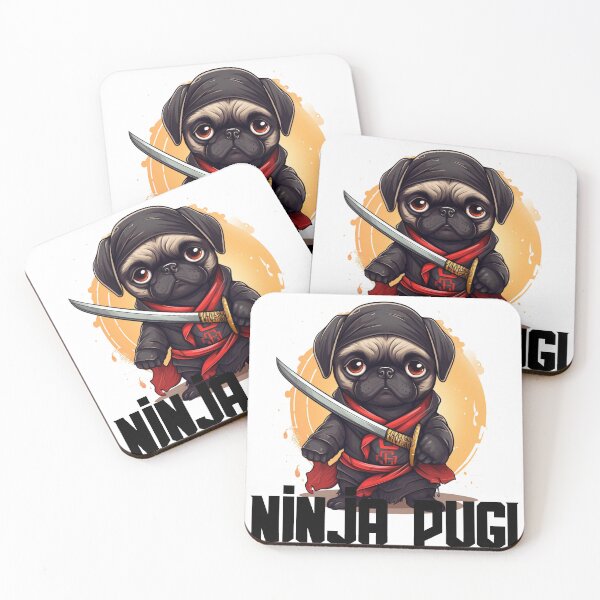 Item preview, Cute Pug Lover T-Shirt Ninja Design, Pug Dressed As A Ninja Shirt designed and sold by whytealistair.