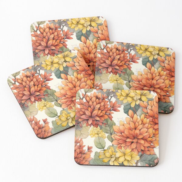 Item preview, Autumn Joy Stonecrop seamless water colour patten designed and sold by Superann8.