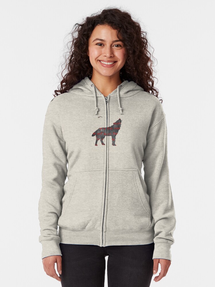 Alternate view of Fear the wolf Zipped Hoodie